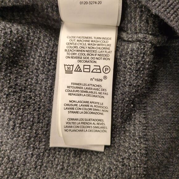 Polo Ralph Lauren Mens L 100% Merino Wool Sweater Gray Quarter Zip Coastal Prep - Picture 8 of 12